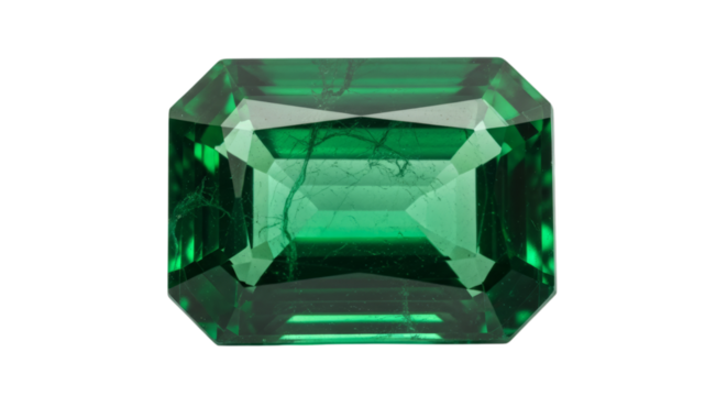 Emerald Gemstone Isolated on Transparent Background