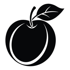 Isolated black apple with leaf illustration is a great asset for designers