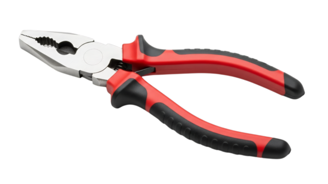 Metal pliers tool isolated on a transparent background. Ideal for hand tools, DIY, woodworking, construction, repair, and professional craftsmanship concepts.