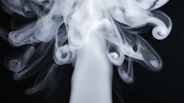 Ephemeral Dance: Capturing the intricate beauty of an ethereal smoke plume, a dance of delicate forms and fluid movement against a backdrop of dark space.