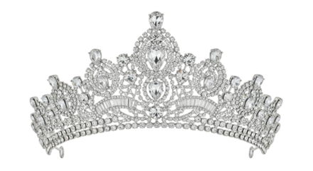 Crystal Tiara Crown Isolated on Transparent Background