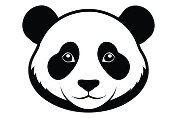 Fototapeta premium A cute panda head features smiling face, contrasting black markings, and visible facial details
