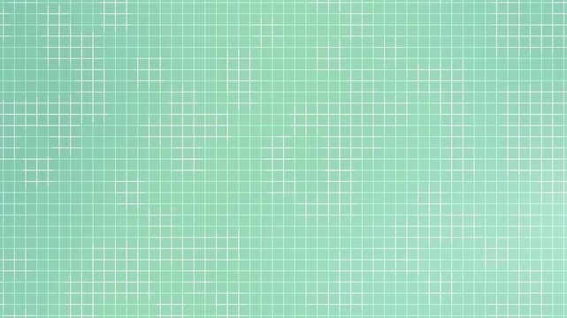 Mint green backdrop with intersecting white lines forming a soft geometric grid ideal for presentation themes global festive graphics and contemporary design layouts