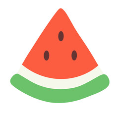 Summer Slice: A vibrant, triangular slice of juicy watermelon, bursting with freshness and the essence of summer, is isolated, offering a taste of refreshing delight.