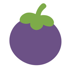 Exotic Mangosteen Illustration: A vibrant illustration showcasing a perfectly ripe mangosteen, with its rich purple exterior and fresh green crown, ready to be enjoyed.