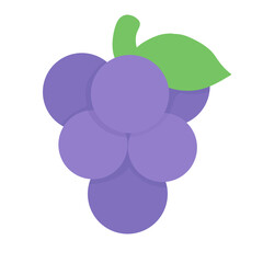 Purple Grapes: An isolated cluster of fresh purple grapes with a vibrant green leaf, offering a glimpse of nature's bounty and culinary delight.
