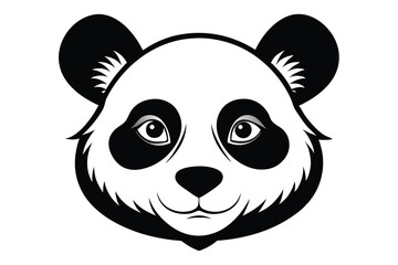 Black and white panda face displays its iconic markings clearly in a charming animal portrait