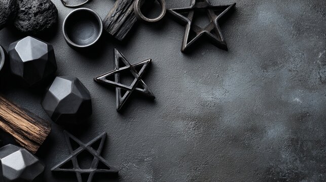Geometric shapes with dark rustic texture