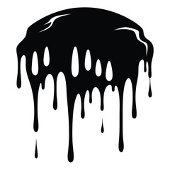 Dripping black blob paints the canvas with an abstract, dramatic style