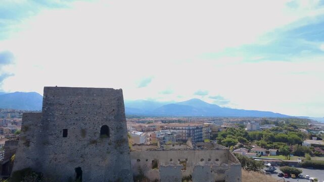Exploring Ancient Ruins and Stunning Landscapes Near the Mountains on a Sunny Day. Scalea, Calabria, Italy