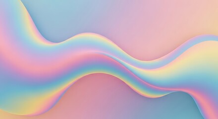 Pastel Rainbow Wave Abstract Background Fluid Gradient Soft Colorful Modern Design.