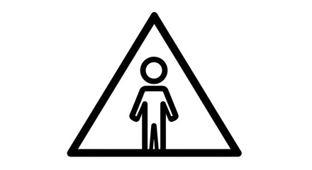 Attention required human presence safety first person detected under surveillance sign