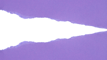 purple torn or ripped paper isolated on transparent png background,purple torn paper with yellow edges, realistic torn paper edges,ripped paper frame mockup