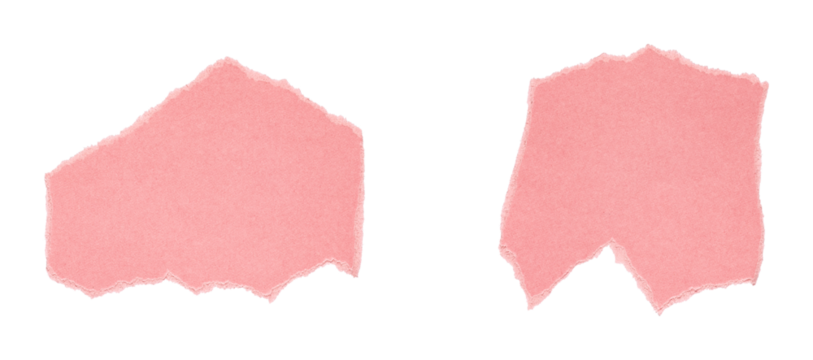 set of pink torn or ripped paper isolated on transparent png background,realistic torn cardboard paper edges,torn or ripped pink paper frame,design decoration,pink torn paper background