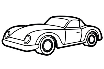 Stylized black outline shows a white coupe vehicle on a white background
