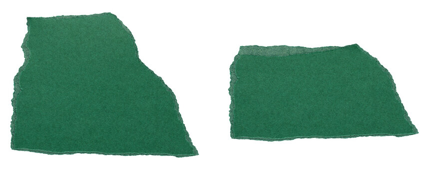 set of green torn or ripped paper isolated on transparent png background,realistic torn cardboard paper edges,torn or ripped green paper frame,christmas decoration,green torn paper background