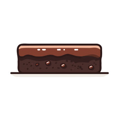 Brownie illustrated in a clean 2D flat vector style, minimal and modern, isolated on a white background.