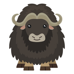 Musk Ox in a clean 2D flat vector icon style, minimal and simple, set on a plain white background.