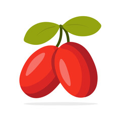 Minimal 2D vector illustration of Miracle Fruit in flat icon style on a plain white background.