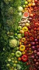 Colorful Fruit and Vegetable Display