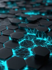 Hexagonal Pattern with Blue Bands