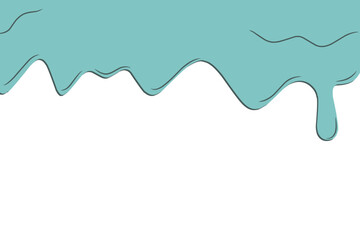 Smooth mint-colored dripping cream vector for decoration, sweet-themed graphics, liquid elements, and creative design accents. Clean isolated shape suitable for posters and packaging.