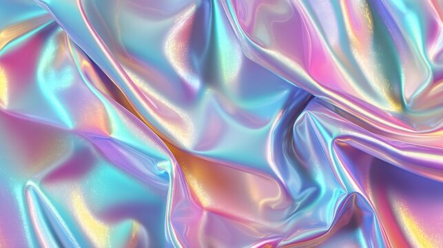 Holographic iridescent texture with pastel colors - Powered by Adobe