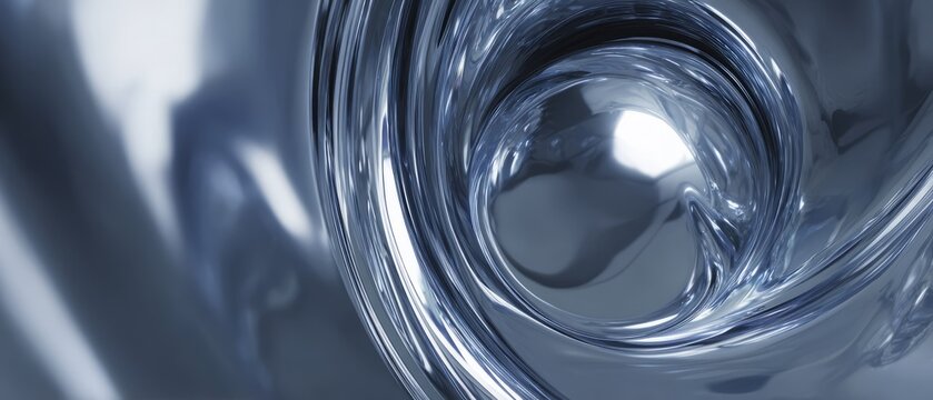 Metallic vortex swirl with smooth reflective surface