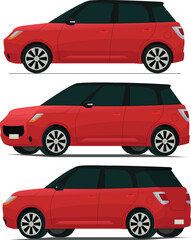 Modern family hatchback side view set