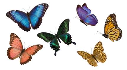 Flying butterflies (PNG format)