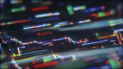 Abstract digital data visualization with vibrant colors and pixelated patterns. - Powered by Adobe