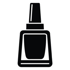 A simple nail polish bottle is presented as a solid black silhouette icon