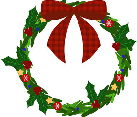 Naklejka premium christmas wreath vector illustration