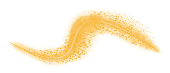 Abstract orange paint smear with wavy stroke and textured lines