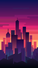 city skyline at night