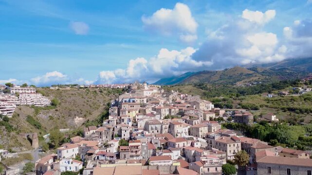 Explore the Charming Hillside Village of Morano Calabro With Stunning Views of Nature and Historic Architecture. Scalea, Calabria, Italy