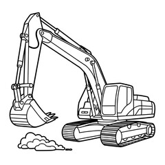 excavator coloring page line art