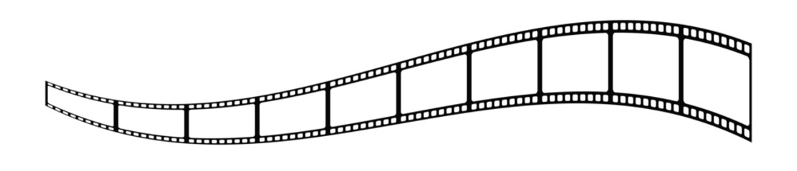 Long vector Film strip icon isolated on a transparent background. Pattern of photo film strip frame, Video Film strip roll, Vector illustration	
