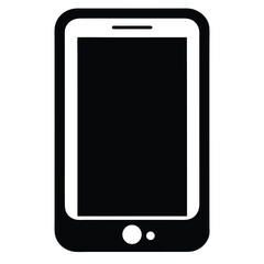 Black phone mockup showcases blank screen and simple button design for application presentation purposes