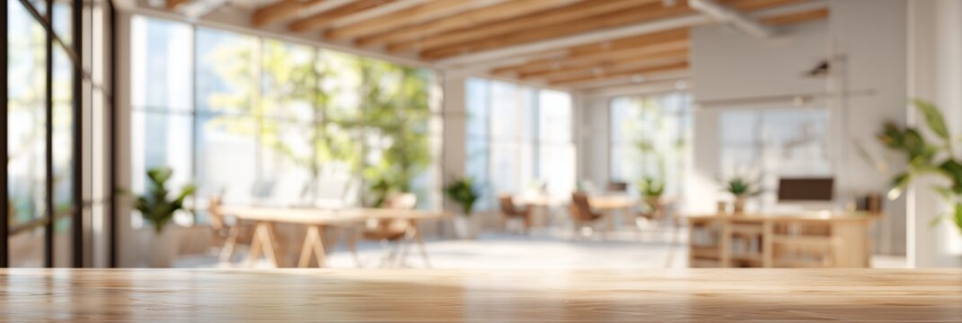 Bright Modern Open-Plan Office Interior with Natural Light