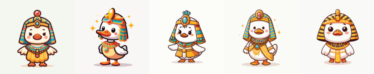 cute duck vector in Cleopatra costume