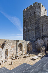 Vertical view inside the ruins of Palmela Castle, Portugal.