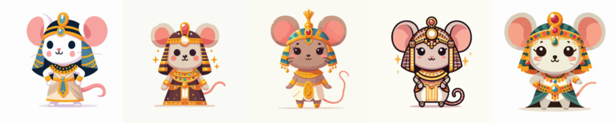 cute mouse vector in cleopatra costume