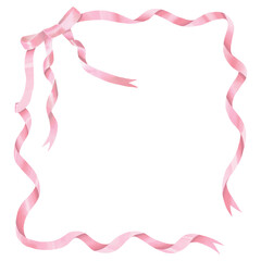 Pink Ribbon Bow Frame