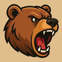 bear head logo mascot design vector template