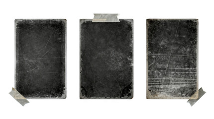 Vintage grunge photo frames with tape and scratches