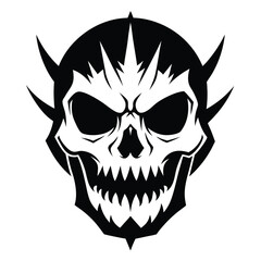 Bold art displays a demonic skull, complete with sharp teeth and intimidating horns