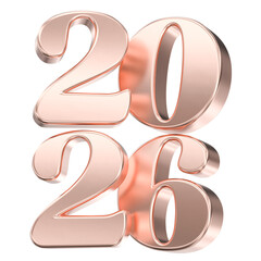 Elegant Rose Gold 3D Render of the Year 2026 for Luxury New Year Celebrations and Future Projections