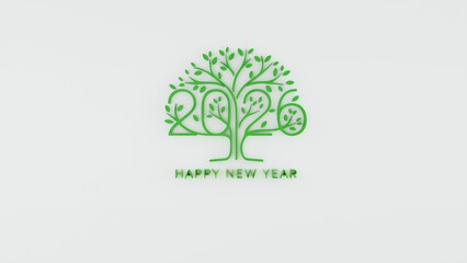 Obraz premium A vibrant 3D colorful 2026 New Year design featuring modern festive elements, bright abstract shapes, and creative celebration artwork. Perfect for holiday cards, posters, banners, and event graphics.