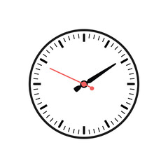 Clock Face with Red Second Hand - Time, Deadline & Schedule Management